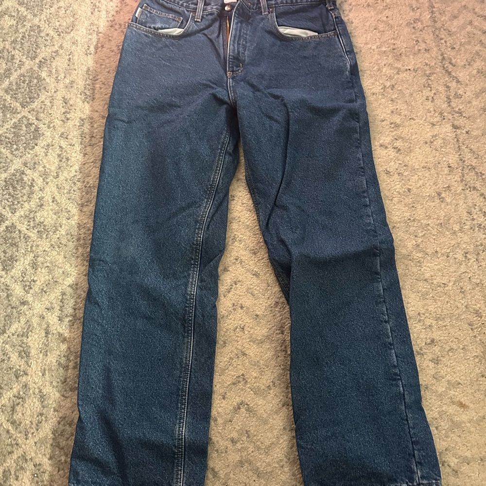 Carhartt Men's Relaxed fleece lined Fit Dark Blue Jeans